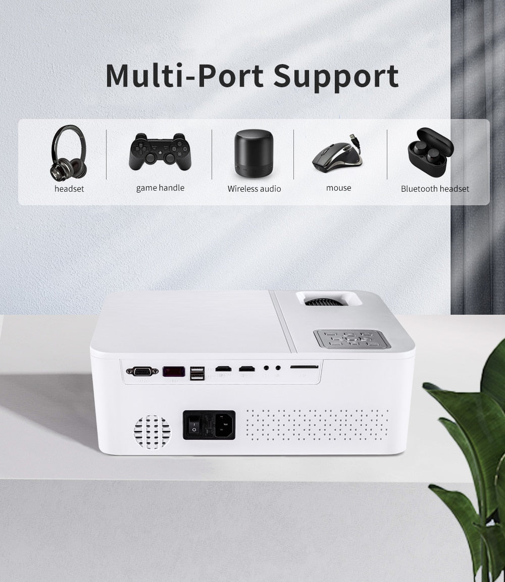 4K Home Projector | 10,000 Lumens | 60 - 450 Inch Clear Projection encalife