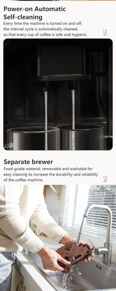 Automatic Espresso Machine | With Built-In Coffee Beans Grinder, Milk Frother, And Hot Water Dispenser encalife