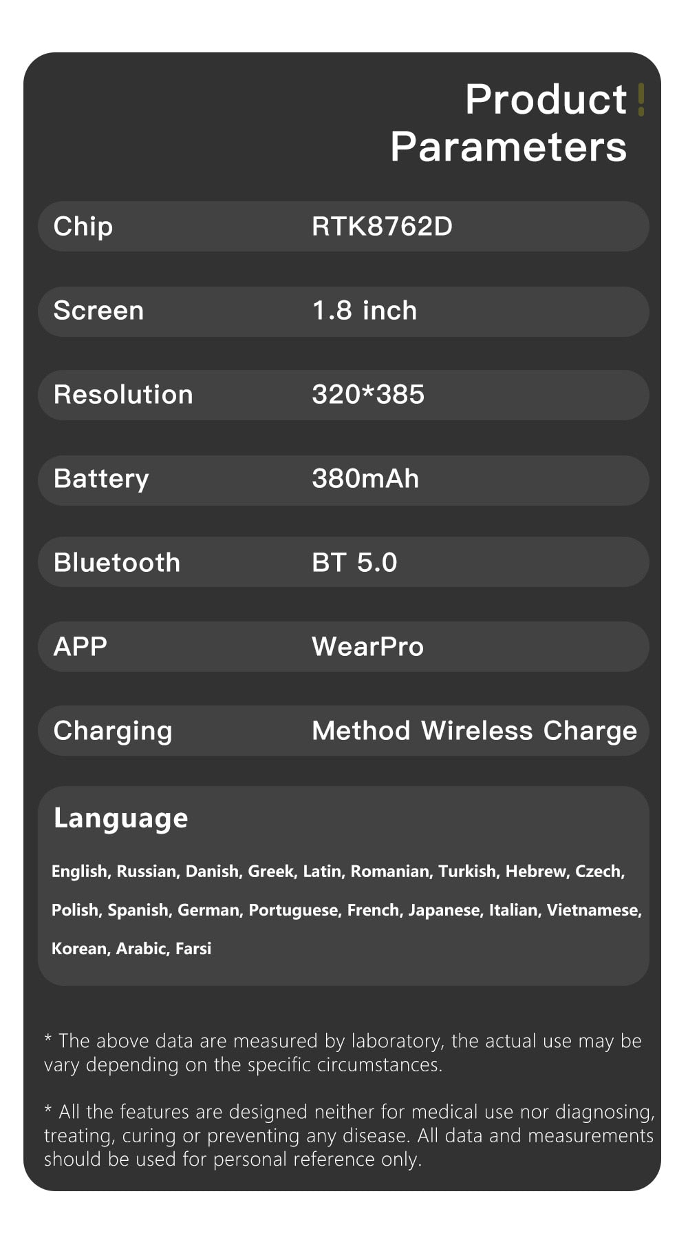 Smart Watch | Wireless Charging Fitness Tracker With 6 Straps