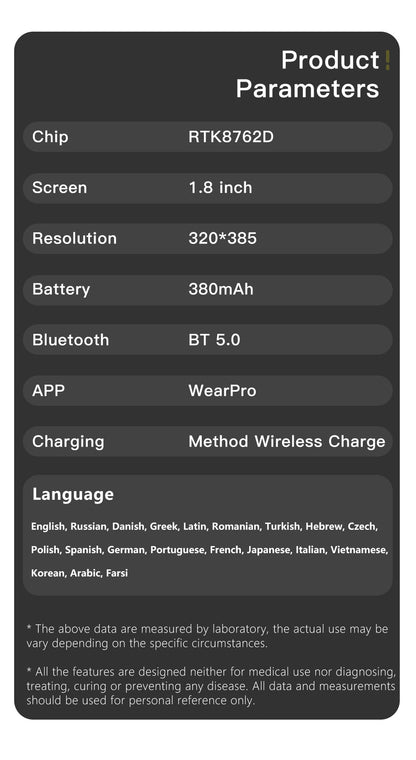 Smart Watch | Wireless Charging Fitness Tracker With 6 Straps