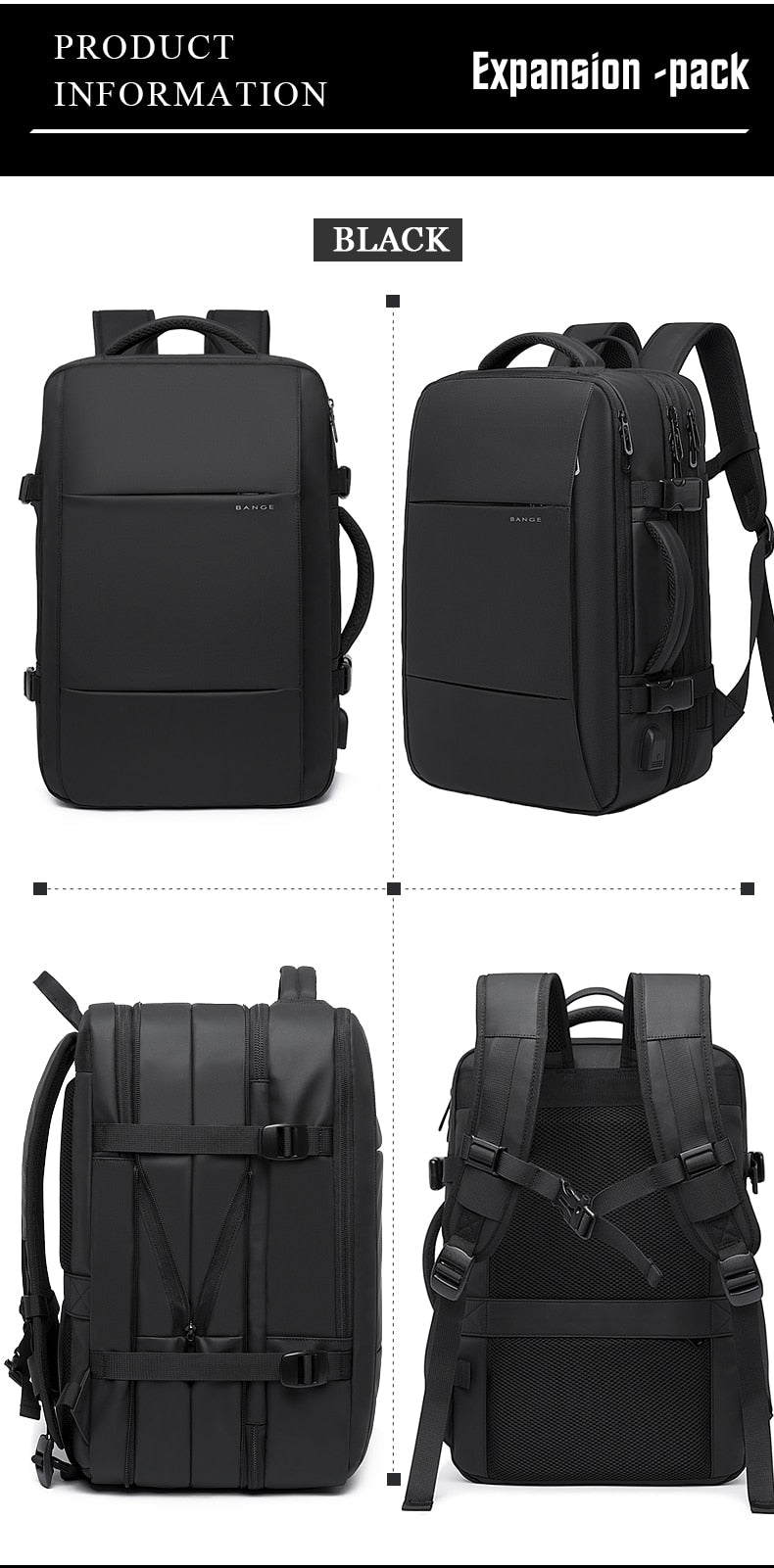 Business And Travel Backpack | Capacious Storage And Adjustable Compartments encalife