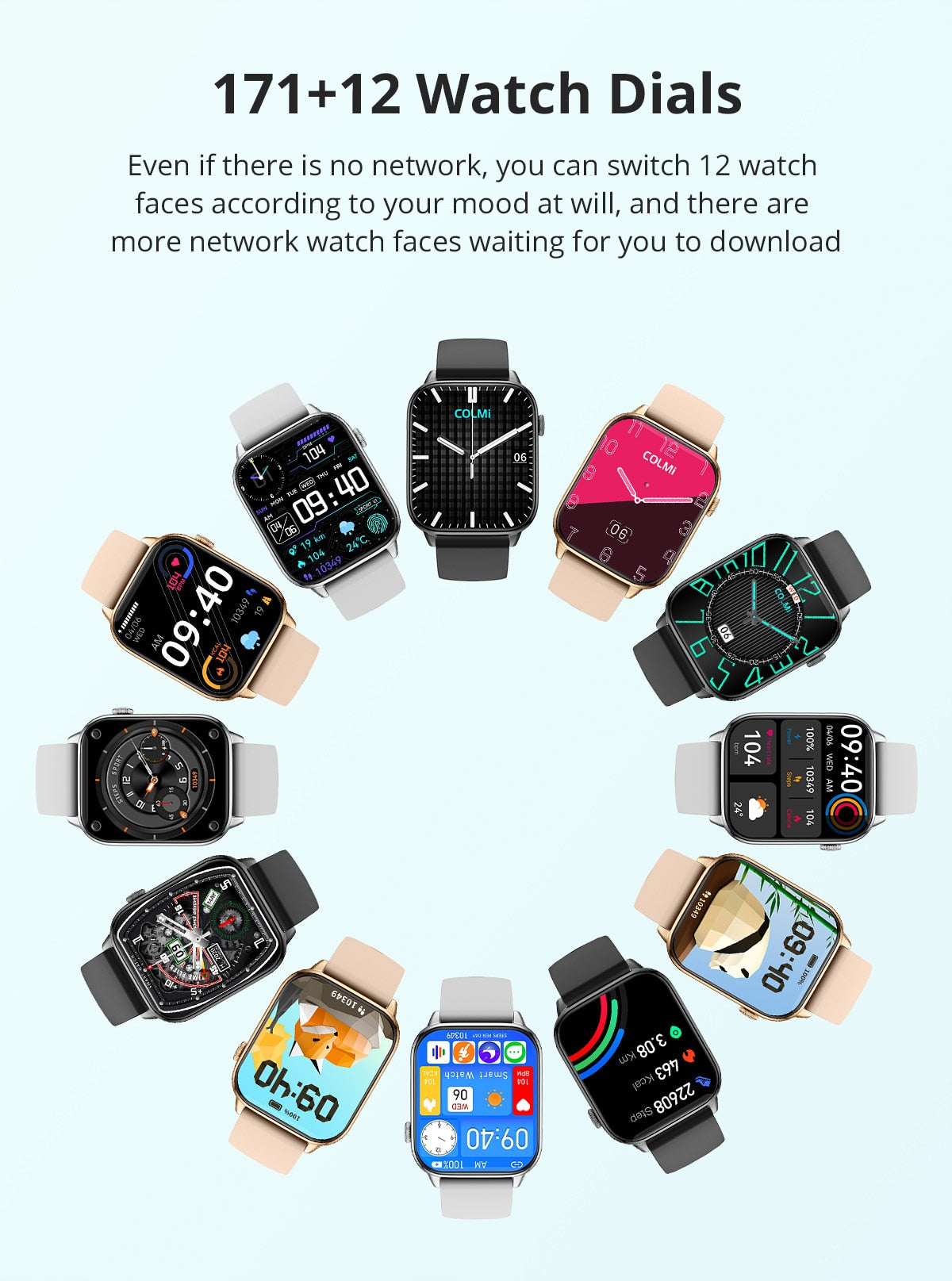 Fitness Tracking Smart Watch | Heart Rate And Sleep Monitor With 5 Straps encalife