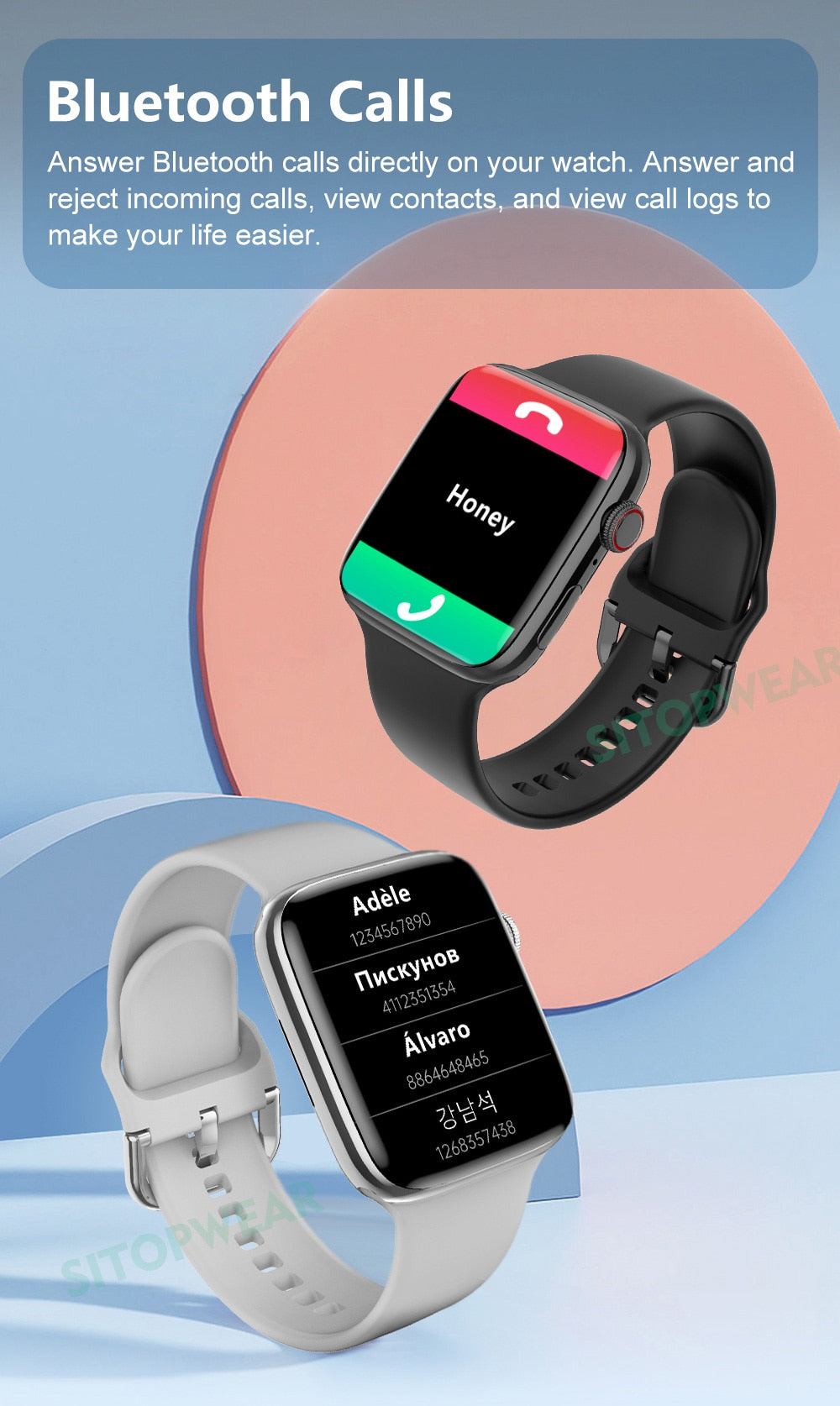 Smart Watch | Wireless Charging Fitness Tracker With 6 Straps encalife