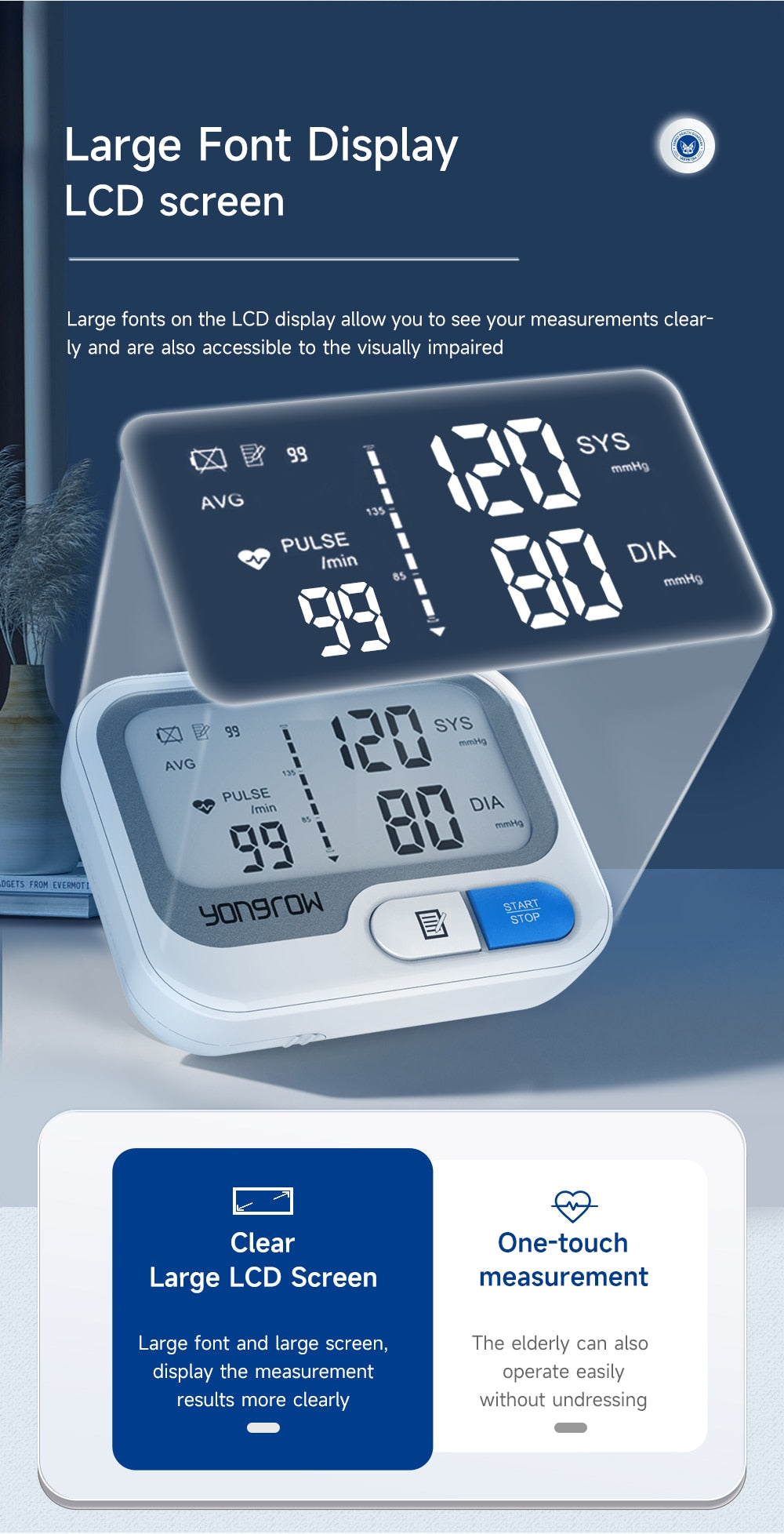 Digital Blood Pressure Monitor | Multi-User LED Screen encalife