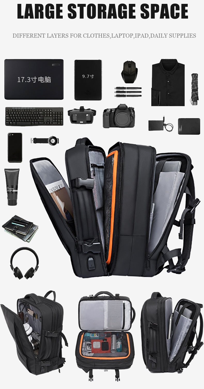 Business And Travel Backpack | Capacious Storage And Adjustable Compartments encalife