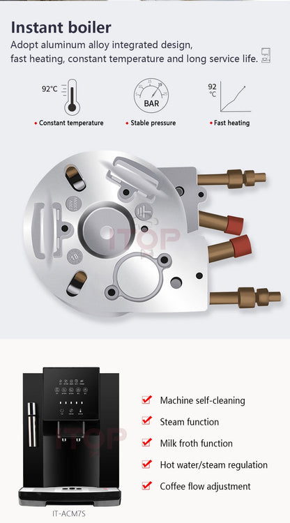 Automatic Espresso Machine | With Built-In Coffee Beans Grinder, Milk Frother, And Hot Water Dispenser