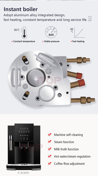 Automatic Espresso Machine | With Built-In Coffee Beans Grinder, Milk Frother, And Hot Water Dispenser encalife