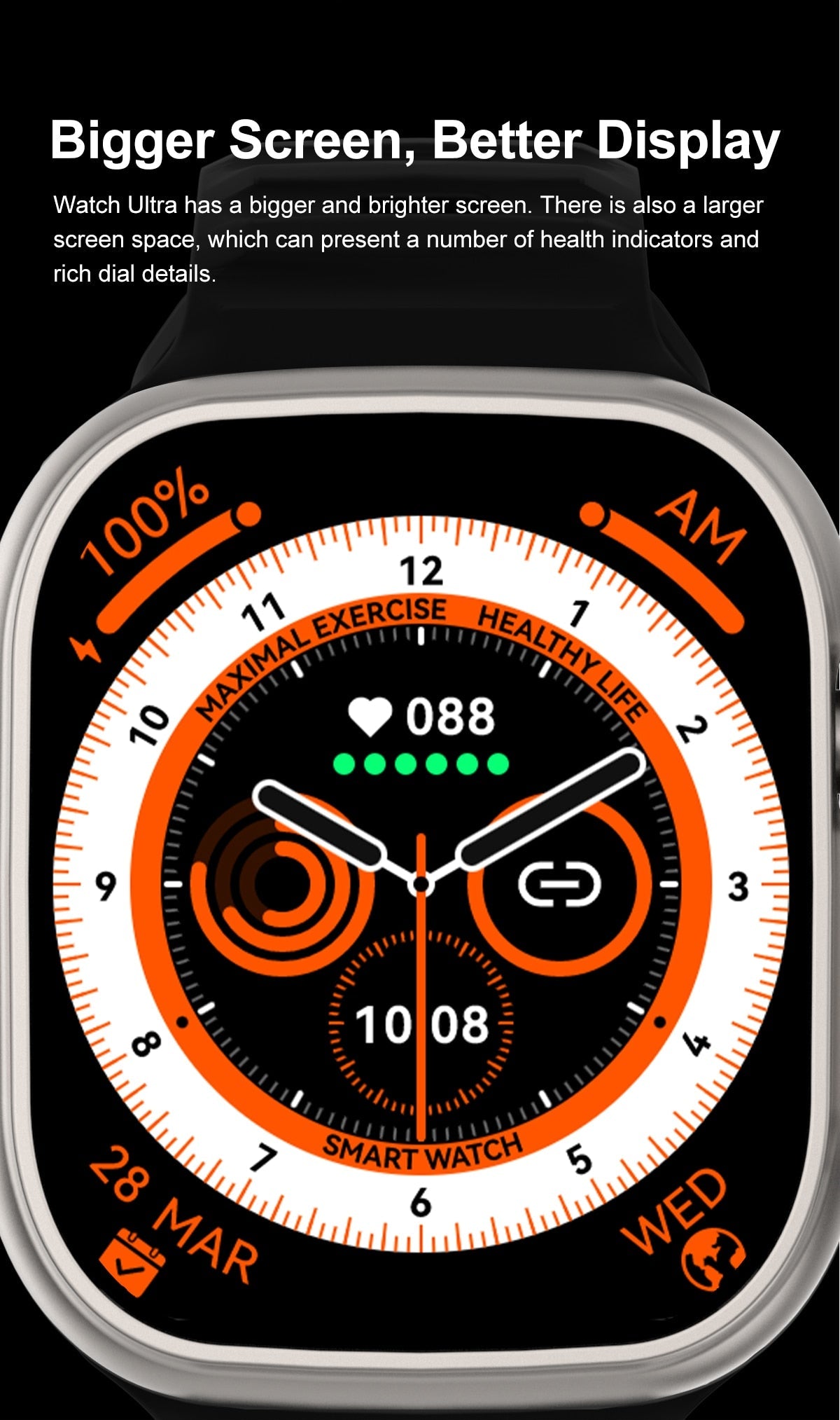 Ultra Smart Watch | Smart Phone Compatible Fitness Tracker encalife
