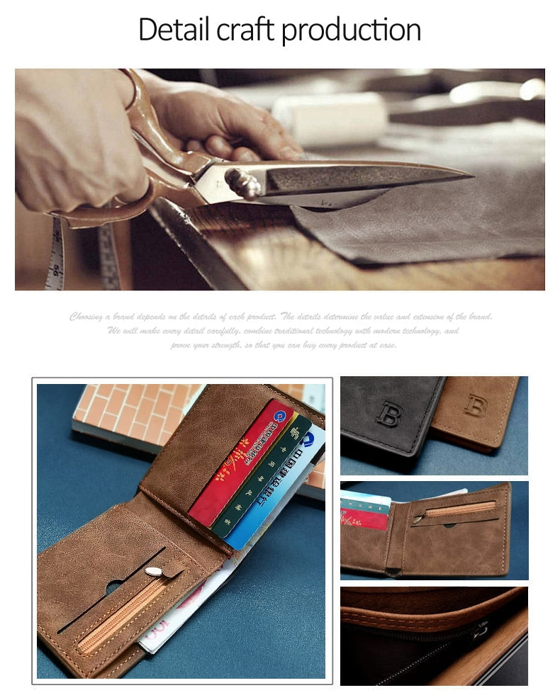 Retro Wallet For Men | Lightweight Leather Wallet encalife