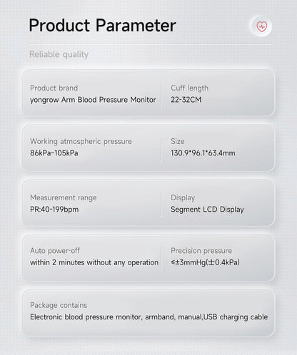 Digital Blood Pressure Monitor | Portable Monitor with LED Display