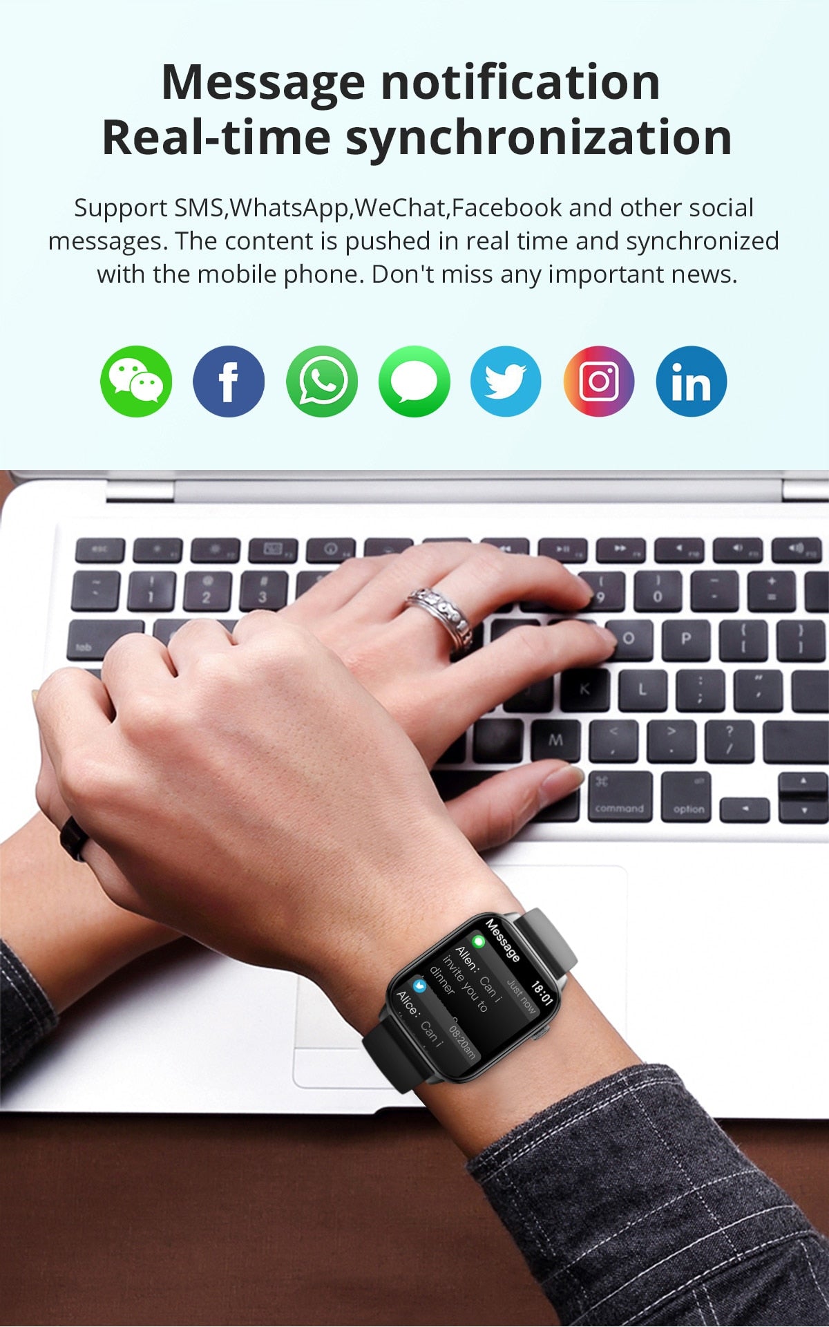 Fitness Tracking Smart Watch | Heart Rate And Sleep Monitor With 5 Straps encalife