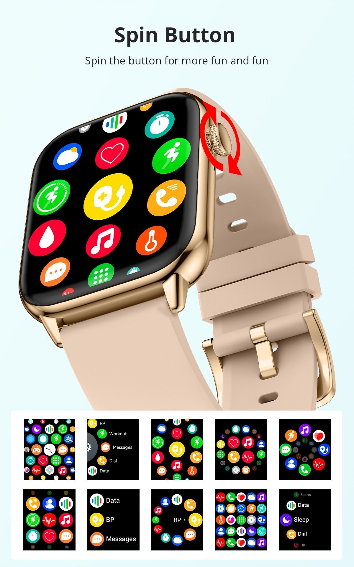 Fitness Tracking Smart Watch | Heart Rate And Sleep Monitor With 5 Straps encalife