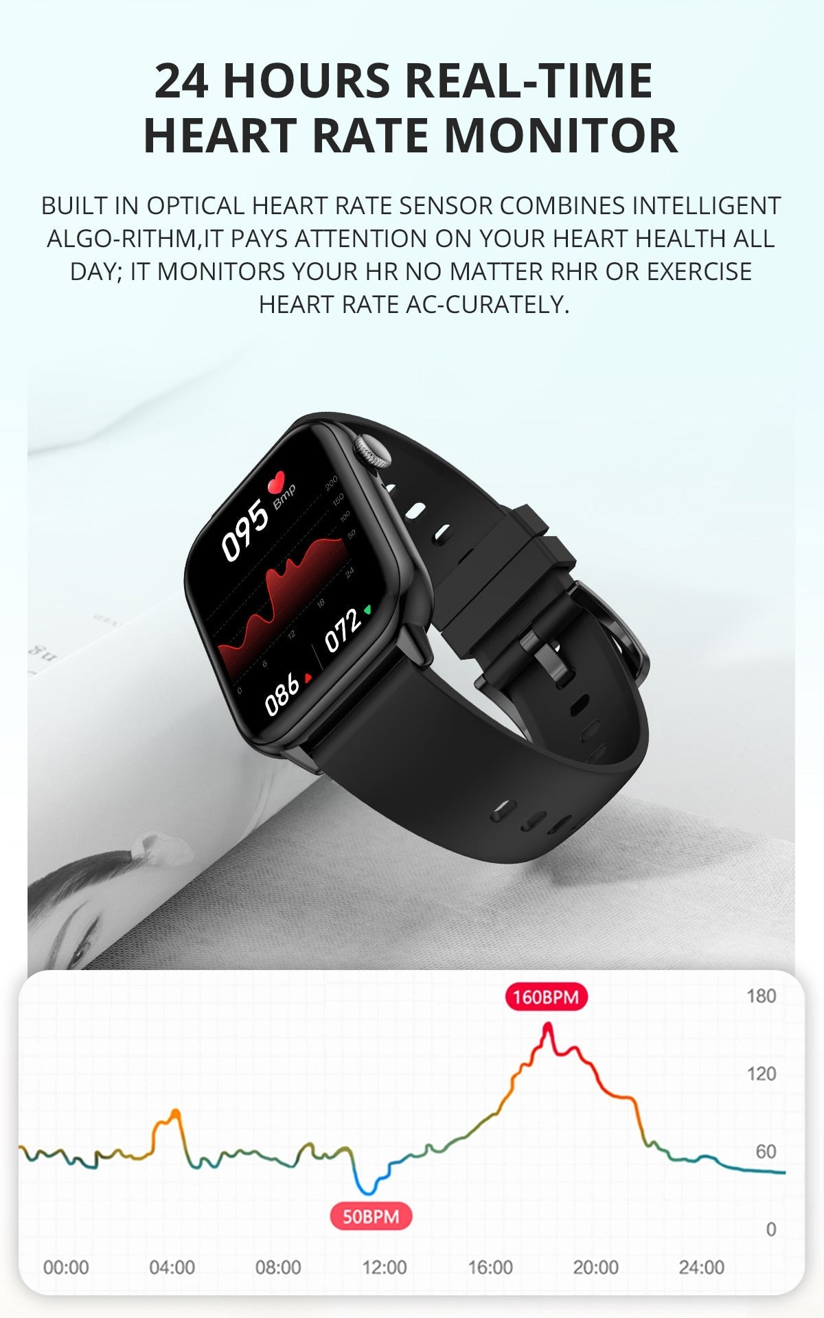 Fitness Tracking Smart Watch | Heart Rate And Sleep Monitor With 5 Straps encalife