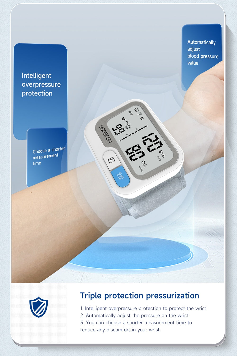 Digital Blood Pressure Monitor | Multi-User LED Screen encalife