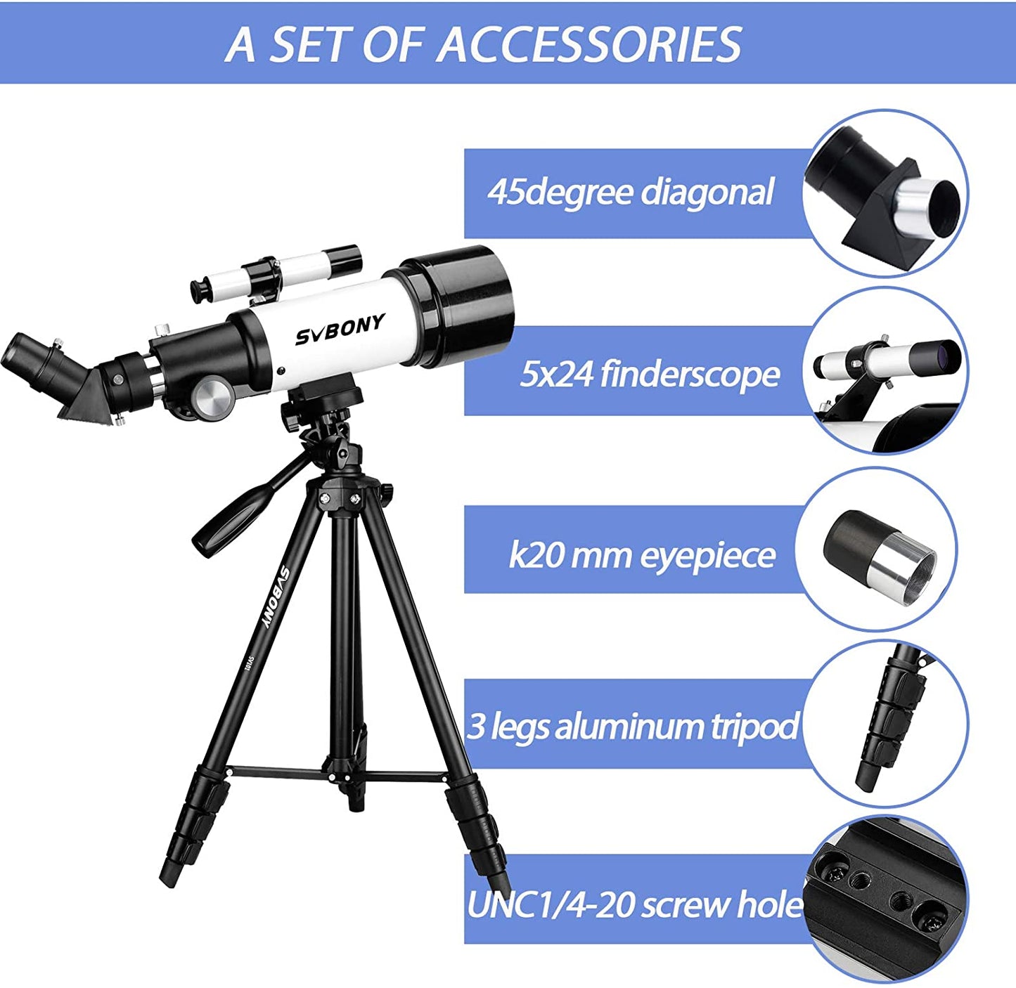 Space Refractor Telescope | 60mm | Moon, Stars & Planets encalife