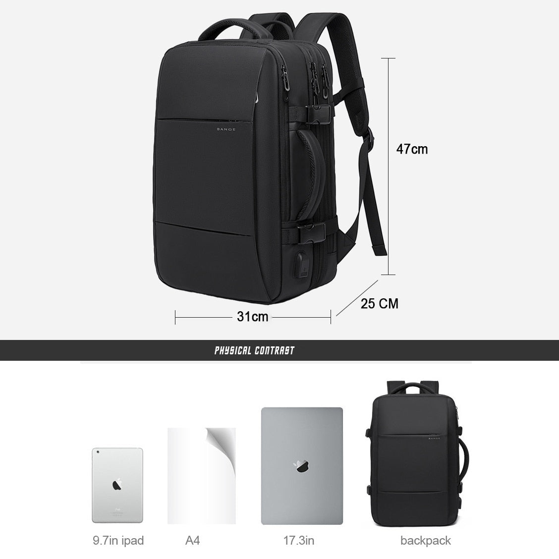 Business And Travel Backpack | Capacious Storage And Adjustable Compartments encalife