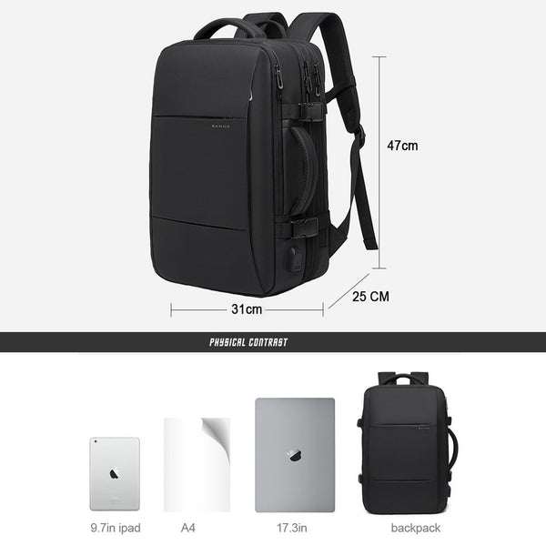 Business And Travel Backpack | Capacious Storage And Adjustable Compartments encalife
