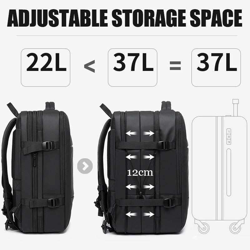 Business And Travel Backpack | Capacious Storage And Adjustable Compartments encalife