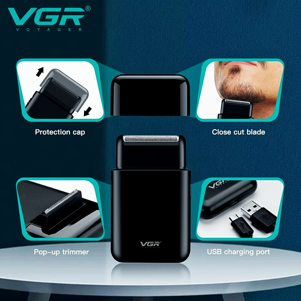 Electric Razor For Men | Dual Blade Design encalife