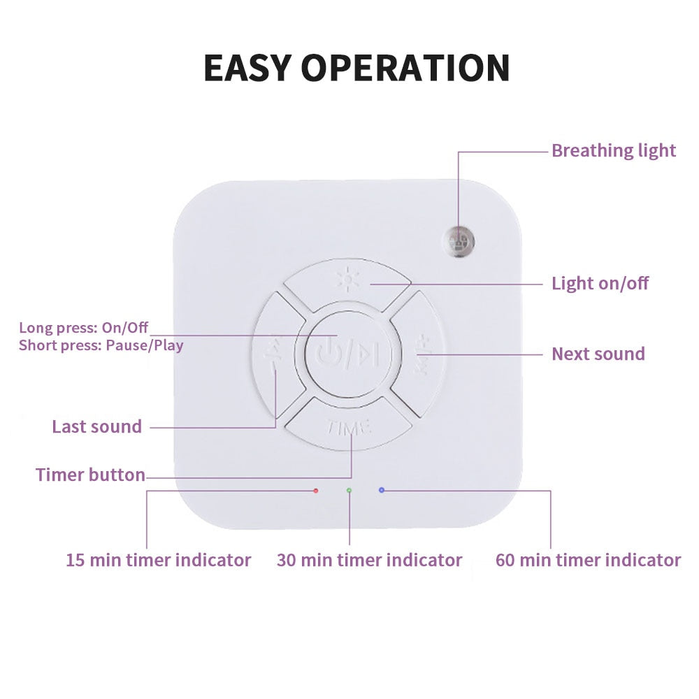 White Noise Sound Machine | Soothing Sleep Aid and Relaxation Device