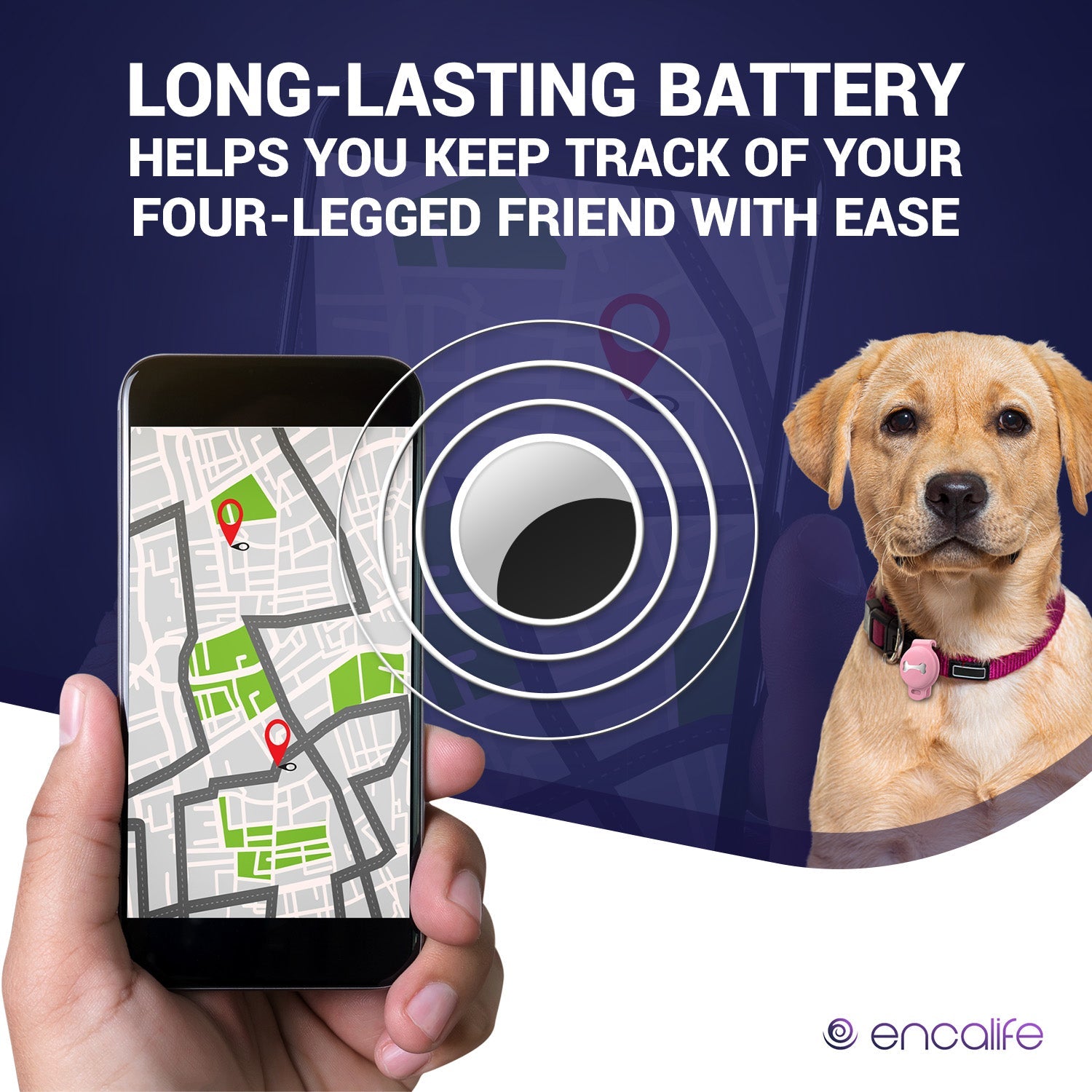 Dog GPS Tracker Collar | No Monthly Fees encalife