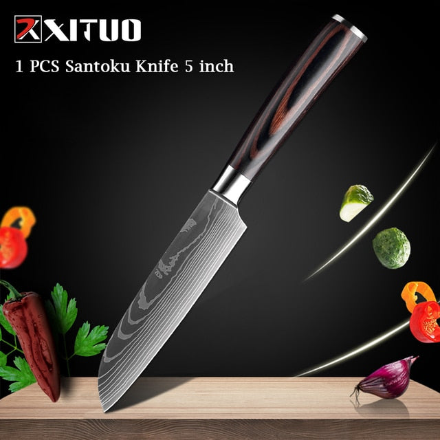Ergonomic Chef’s Knife | Laser Damascus Pattern encalife