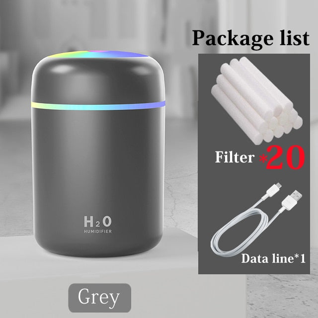Mini Air Humidifier | 300ml | With Multi-Colored Atmospheric Lighting