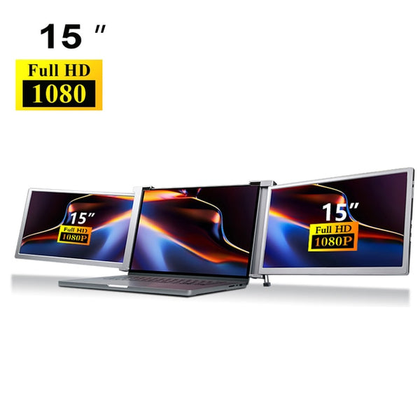 Triple Portable Laptop Monitor | Screen Extender | On-the-Go Ultra-Wide Display Solution