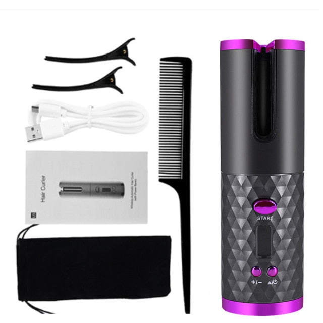 Cordless Curling Iron | USB Rechargeable Hair Curler encalife